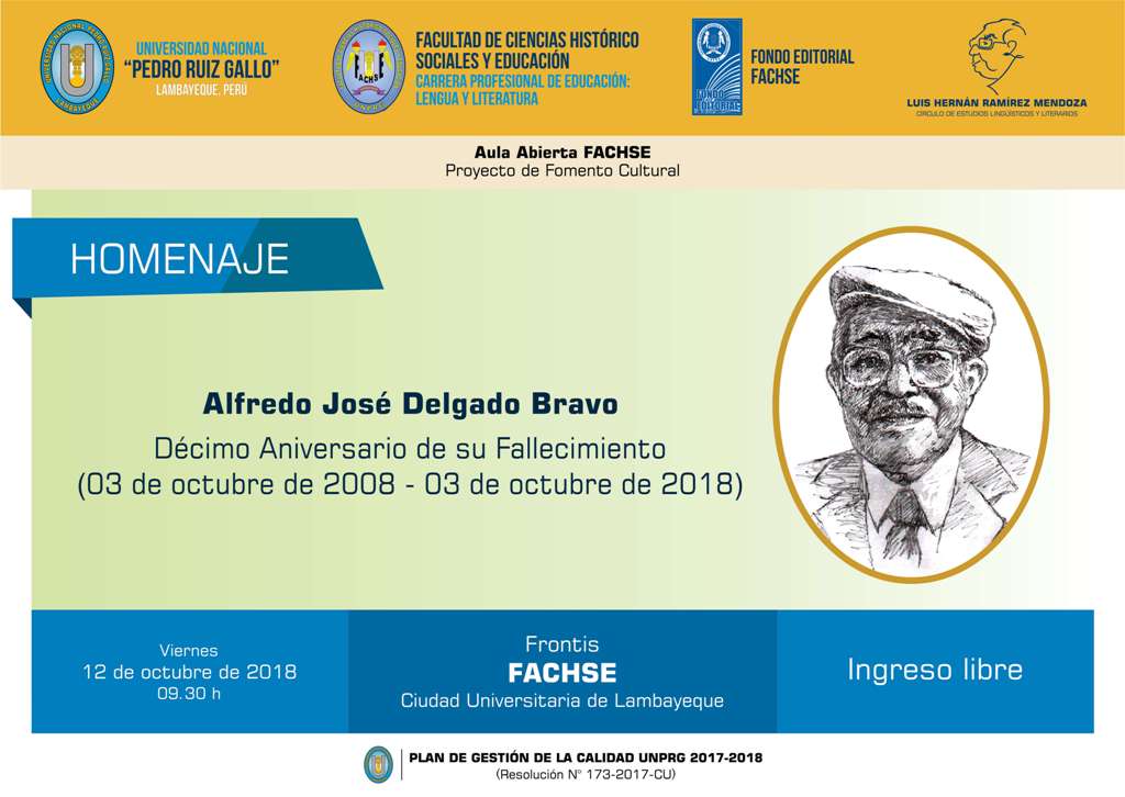 Homenaje al escritor Alfredo José Delgado Bravo vía Agenda CIX