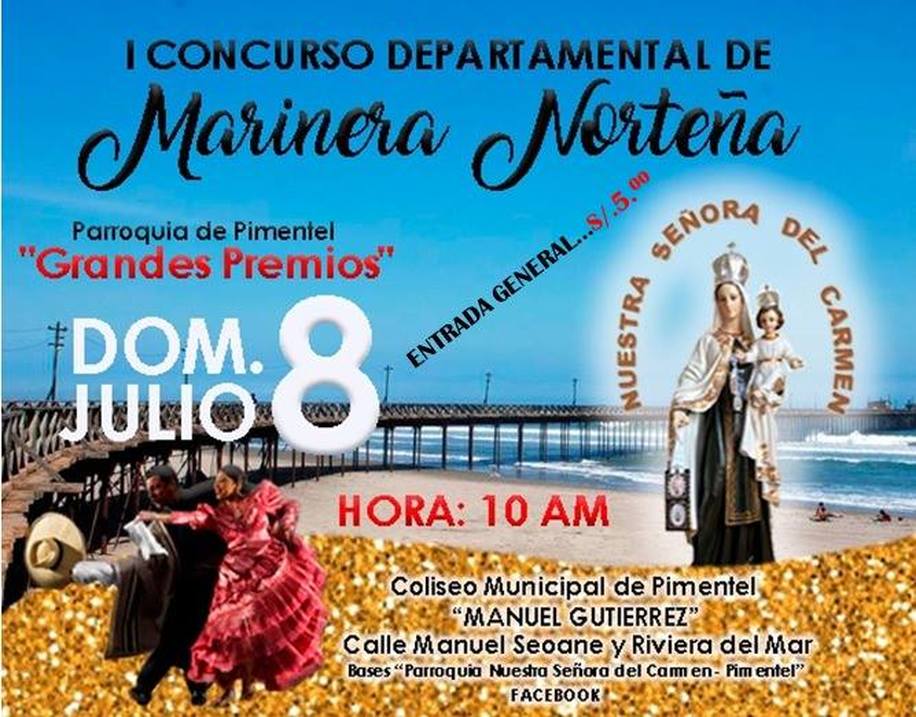 Concurso de Marinera Norteña organizado por la Parroquia Nuestra Señora del Carmen vía Agenda CIX